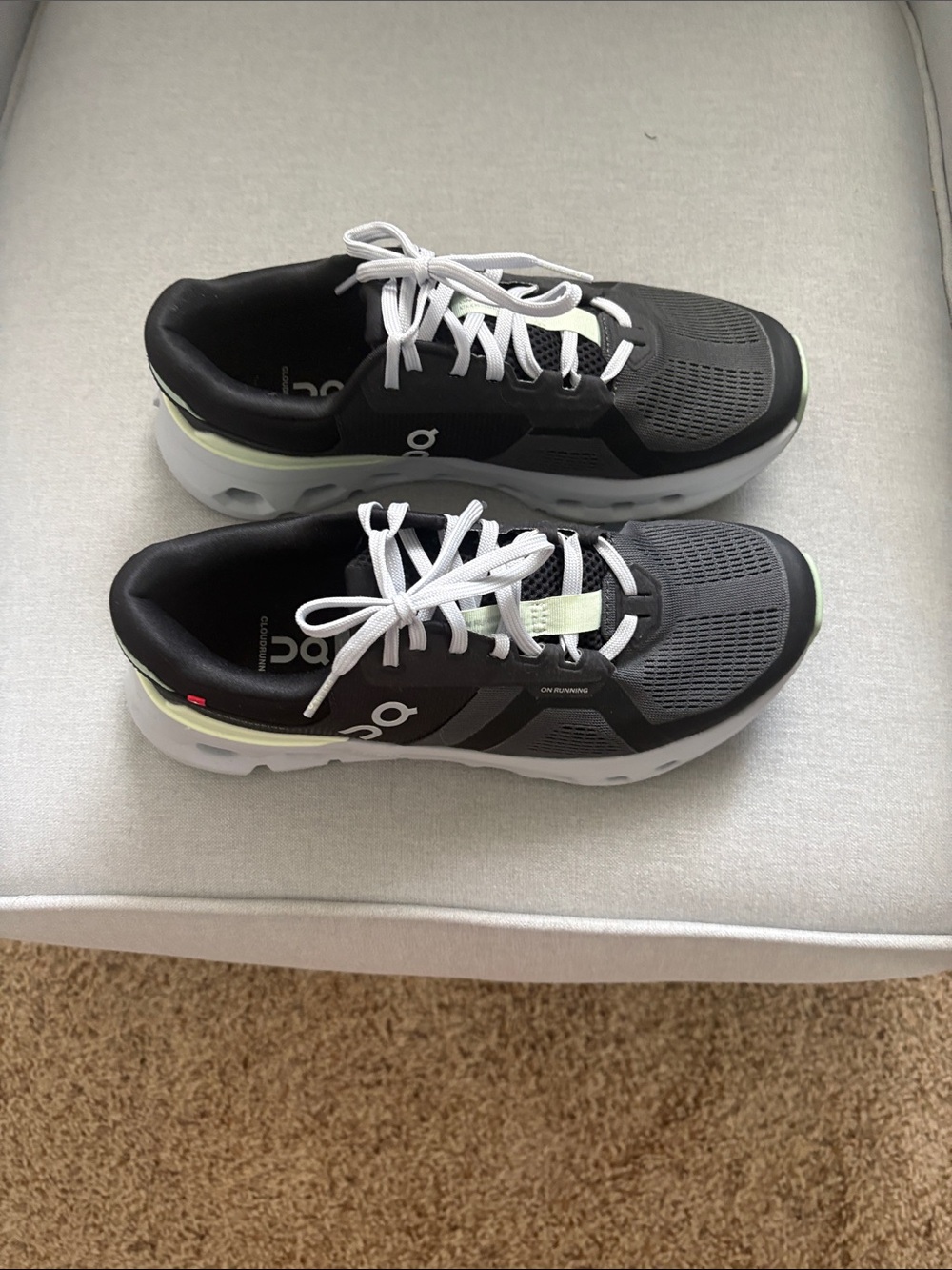 On Running Women’s Cloudtec Running Shoes - Black with Pale Green Accents - Picture 2 of 5